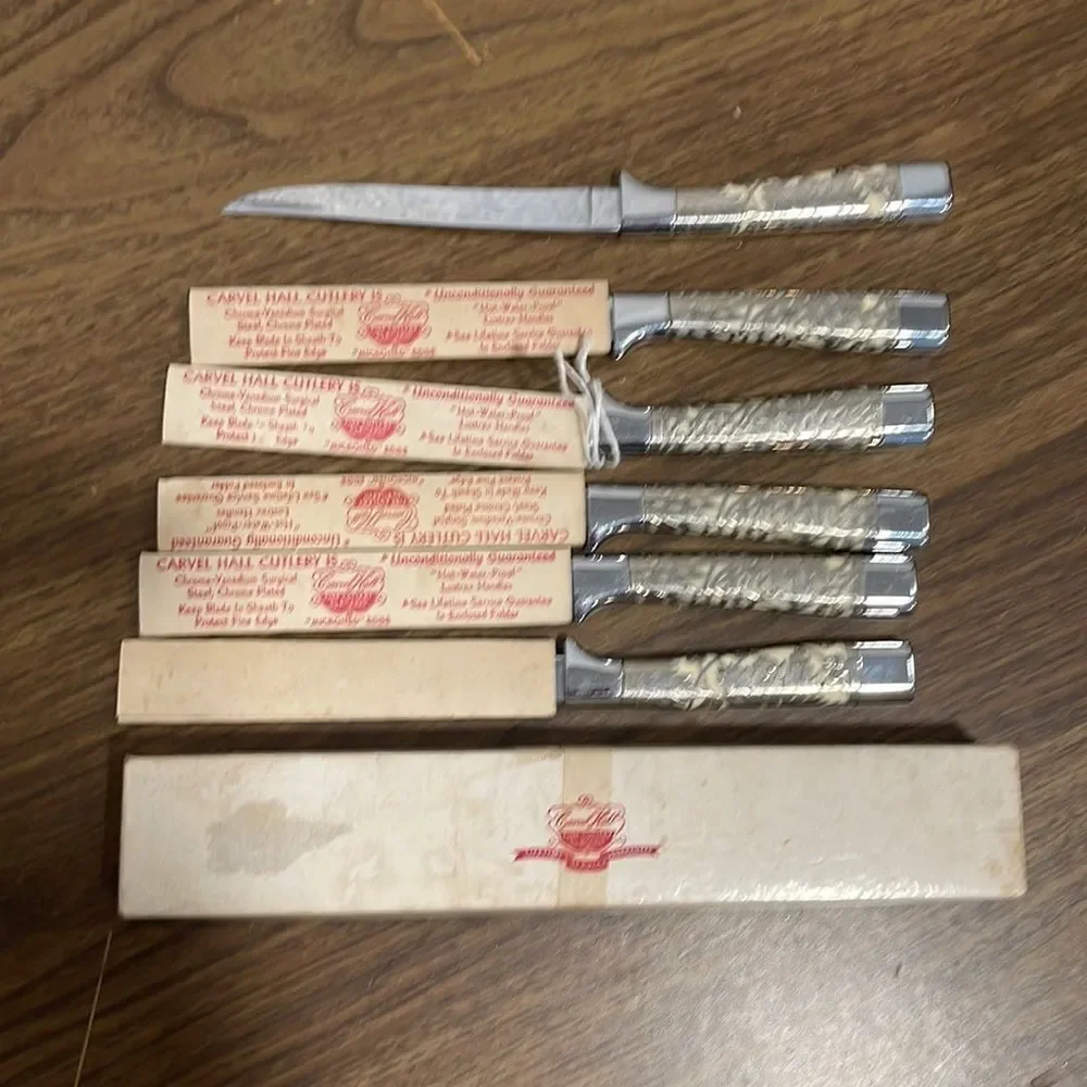 Vintage Modernist Carvel Hall Steak Knife Set/original box